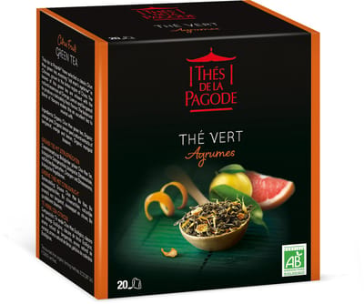 Thes de la Pagode - Groene thee citroen - biologische thee - 20 theezakjes