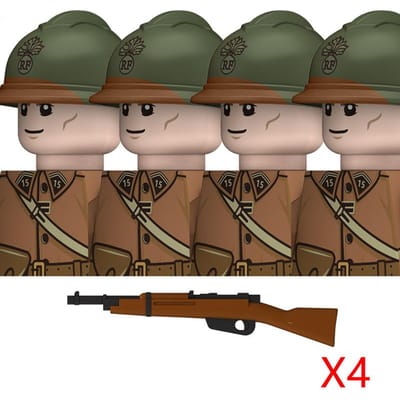 WOII Franse Militaire Soldaten Bouwstenen Italië Krijger Italiaanse Infanterie Officier Wapen Helm Leger Oorlogswapen Stenen Speelgoed Cadeau