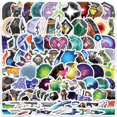 1050 100 Stuks Game Valorant Vaardigheden Leuke Graffiti Stickers Creatieve Decoratieve Skateboard Helm Waterbeker Notitieboek Sticker gray