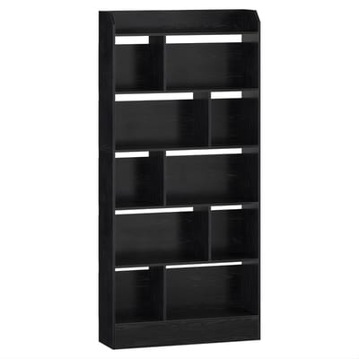 Boekenkast – Voor Woonkamer, Kantoor & Slaapkamer – Staande Kast met 6 Vakken – Zwart