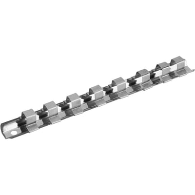 Koolstofstaal 8 Socket Rek Opbergverdeler Rail Bak Houder Plank Standaard Gereedschapsorganizer (3/8 ) gray