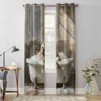 Vintage Olieverf Luiaard Raamgordijnen voor Woonkamer Luxe Slaapkamer Gordijn Keuken Jaloezieën Drapes Gordijnen 135W x 60H(cm) x1