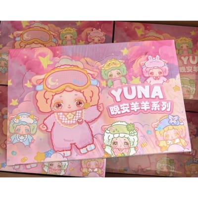Boîte Aveugle Série Moutons Bonne Nuit Originale Yuna Poupée Vinyle Boîte Surprise Mystère Mignon Tendance Sac Jouet Porte-Clés Pendentif Cadeau Kawaii pink