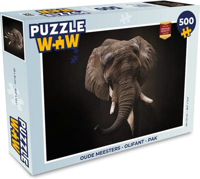 Puzzel Oude meesters - Olifant - Pak - Legpuzzel - Puzzel 500 stukjes