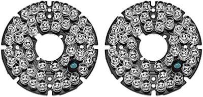 IR LED Board - Infrarood Verlichting - Nachtzicht Verbeteren - 48 LEDs 850nm - 60mm Diameter - Zwart