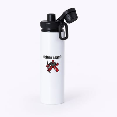 Hacebo® - ijshockey keeper met eigen naam waterfles met draaidop zwart - Ijshockey - atleten - iemand die houdt van ijshockey - verjaardag - cadeau - kado - water fles - 850ML