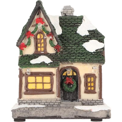 Maison de Village de Noël Vintage Exquise Aménagement Paysager Maison de Noël Éclairée par LED pour Décoration Intérieure B Type