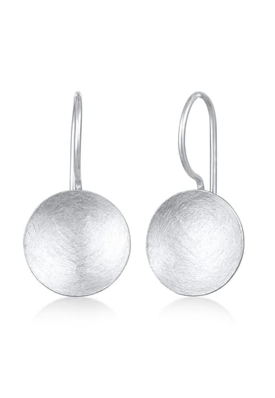 Nenalina - Oorbellen - Zilveren Dames Oorbellen Rond met geborstelde Oppervlakken, 324396-390 - Dames