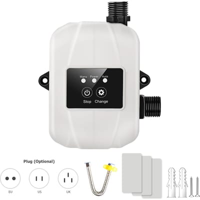 Waterdrukversterkerpomp voor thuis 24V Automatische douche Waterdrukversterker Stil water UK Plug wit