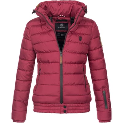 Marikoo dames gewatteerde jas Poisen met hoge kraag & teddyfleece zakken