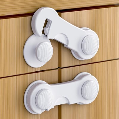 Babyveiligheidsslot 12 stuks – Deur- en ladeslot, zelfklevend, zonder boren, wit