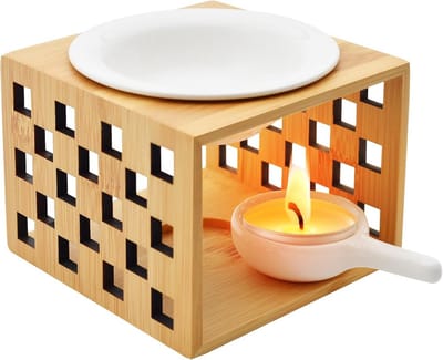 Essentiële Olie Aromalamp met Verwijderbare Kom, Theelichthouder en Keramisch Design voor Geurige Olie en Wax