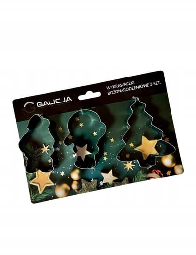 3 Metalen Koekjesvormen voor Kerstkoekjes - Baan, Kerstboom, Kerstman