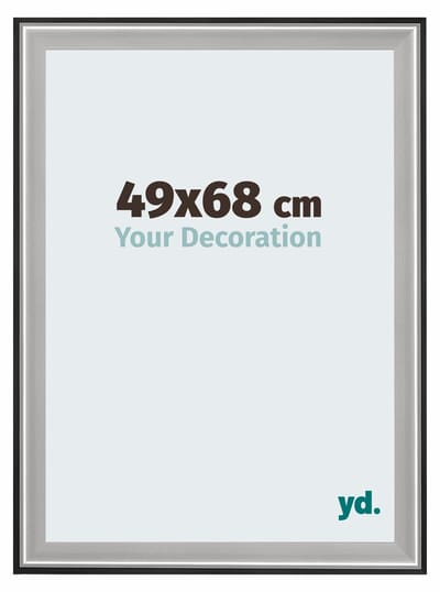 Your Decoration - Puzzellijst 49x68 cm - Zwart Zilver Gepolijst - Puzzellijst 500-1000 stukjes - Hout Fotolijst - Birmingham