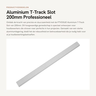 Dailygoods - Aluminium T-Track Slot 200mm - Professioneel Houtbewerkingsgereedschap - Precisie en duurzaamheid - Geschikt voor houtbewerking - Ideaal...