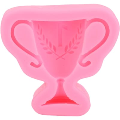 Moule à Fondant en Silicone Forme Trophée Moule à Chocolat pour Décoration de Gâteau Topper de Cupcake Pâtisserie Maison pink