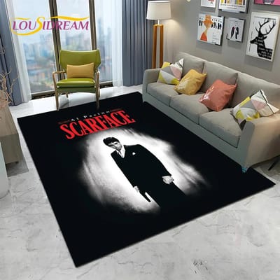 Scarface 3D Classic Film Tony Tapijt Vloerkleed voor Huis Woonkamer Slaapkamer Bank Deurmat Decor,kinderen Speelruimte Vloerkleed Antislip Vloermat 40x60cm