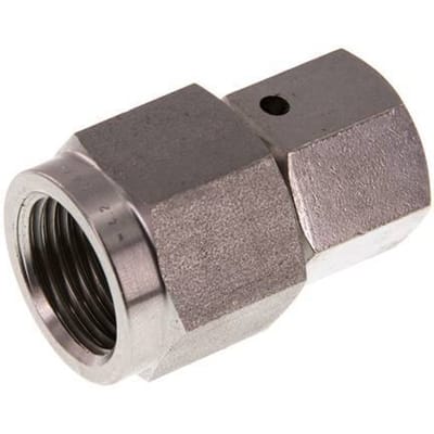 10S & G1/2'' RVS Rechte Draaidoorvoer Binnendraad voor manometers 630bar FKM Afdichtconus ISO 8434-1