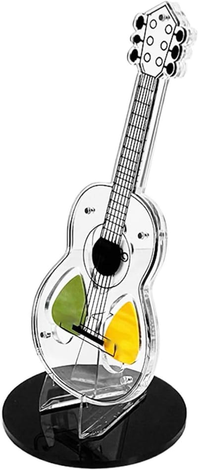 Plectrumhouder Gitaar - Plectrumstandaard Acryl - Verzamelen Muziek - Stofdichte Transparante Hoes - Ruimte Drie Plectrums - Transparant