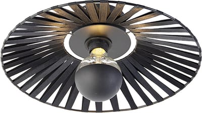 QAZQA leia - Landelijke Wandlamp voor binnen - 1 lichts - D 12 cm - Zwart - Woonkamer | Slaapkamer | Keuken