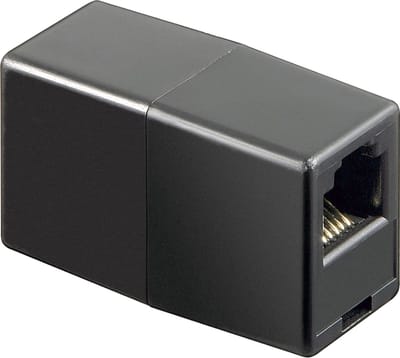 RJ12 Telefoonkabel Koppelstuk - RJ12 (v) - RJ12 (v) - 6P6C - Zwart