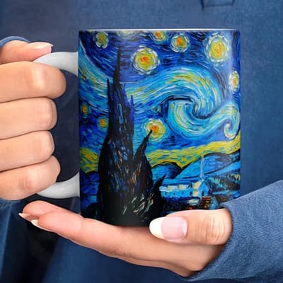 Keramische Mok - Van Gogh De Sterrennacht - 350 ml Blauw