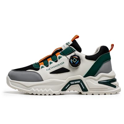 Heren Luxe Outdoor Hardloopschoenen Comfortabele Roterende Gesp Zachte Zool Tennis Casual Platform Sneakers voor Heren Slijtvast 42 black