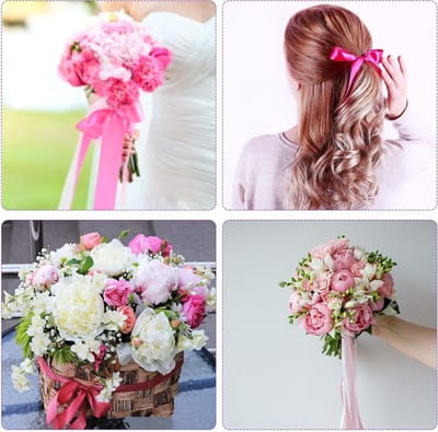 10mm Satijnen Lint 23m/75ft Dun Dubbelzijdig Stof Grosgrain Lint voor Cadeauverpakking, Bloemen en Haaraccessoires, Staalgrijs