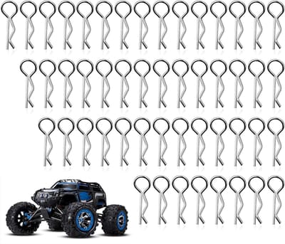 50 Stuks R-Type Body Clips voor 1/10 RC Auto's - Roestvrijstalen Bevestigingspinnen, Reserveonderdelen voor Modelauto's, Duurzame Bevestigingsclips