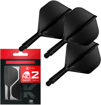 Target K-Flex Black NO2 - Dart Flights - Short
