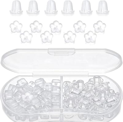 Doorzichtige siliconen oorbelstoppers - 110 stuks hypoallergene oorknopjes voor sieraden en knutselprojecten voor tieners en volwassenen