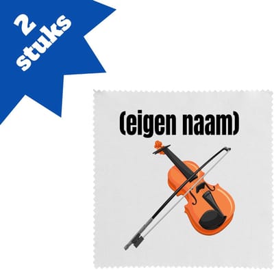 Akyol - viool met eigen naam brillendoekjes - Viool - muziek liefhebbers - iemand die houdt van violen - verjaardag - cadeau - kado - geschenk - 17,8 bij 17,8 cm - 2 stuks