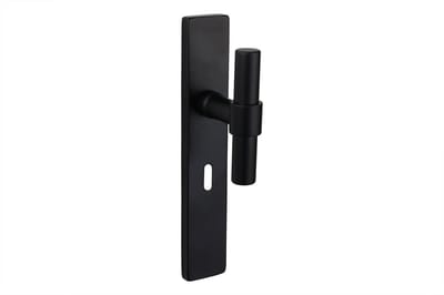 Lavuzo deurkruk Pesaro Zwart met rechthoekig schild SL56 | Per set | Zwart deurbeslag