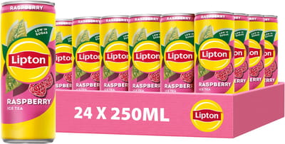Lipton Ice Tea blik - Raspberry - met de smaak van framboos - 24 x 250 ml - Voordeelverpakking