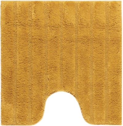 Casilin WC-mat Antislip California - 59x59cm - Met Uitsparing - Vierkante Badmat - Waterabsorberend - Wasbaar en Sneldrogend - 100% Katoen - Oker, Geel