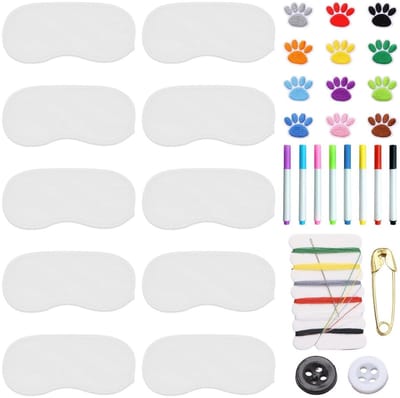 Dailygoods- Slaapoogmasker 10 stuks - Oogmasker voor games - Oogmasker DIY - Polyester - Ademend - Comfortabel