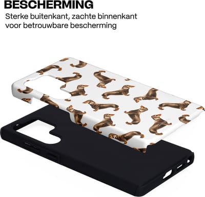 Casetastic Hoesje Geschikt voor Samsung S25 Ultra - Stijlvolle Beschermende Duo-layer Case - Teckel Twister