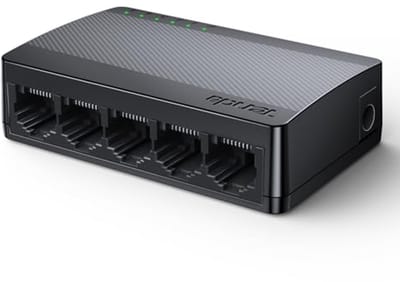 Gigabit Ethernet Switch 5 Poorten - Plug and Play, Ventielos, Niet-beheerd