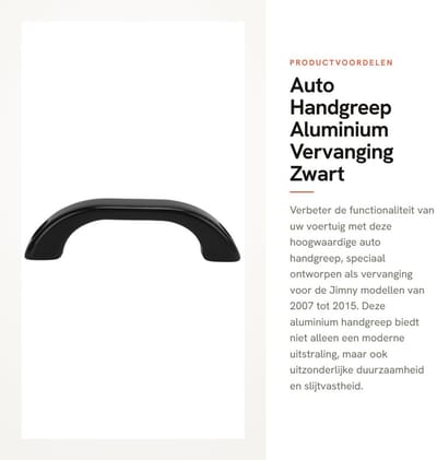 Dailygoods- Handgreep Hoogwaardig Aluminium - Vervanging voor Jimny 2007-2015 - Wandbeugel - Handgreep Zwart - Sterke Ondersteuning - Duurzaam Materiaal - Dakhendel