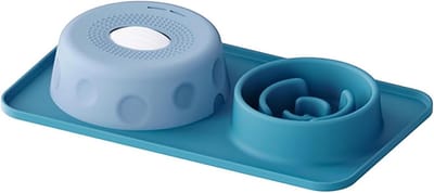 Hondenlikbak Met Bal - Slowfeeder Hondenbak - Langzaam Eten - Anti-verstikking En Antislip - 500ml - Malachietblauw