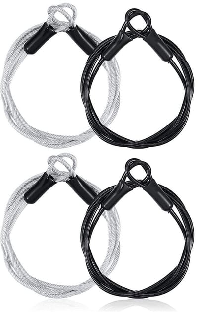 Dailygoods- Beveiligingskabel 100 cm - 4 Stuks - Roestvrij Staal