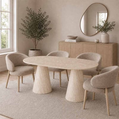 Milton & Oldbrook Eettafel 200 cm Hamar Travertinlook