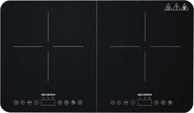 Severin DK 1027 Dubbele Inductiekookplaat – 2-pits – 3400W – Touchbediening – Timer - Zwart