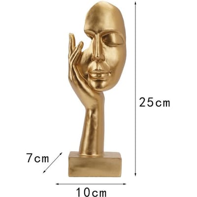Europese Abstracte Denker Figuur Sculptuur Ornamenten Licht Luxe Huis Zachte Decoratie TV-Meubel Decoratieve Hars Ambachten beige