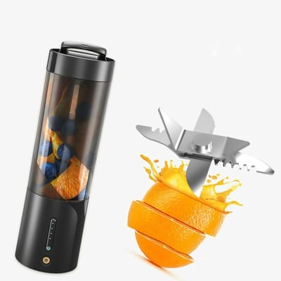 Haley familyDraagbare mixer - Blender-Juicer-Smoothie Maker-draagbare juicer -XIP8Watre proof - 450ML - Portable - Blender to go - Mini Juicer - Draadloos-Zwart