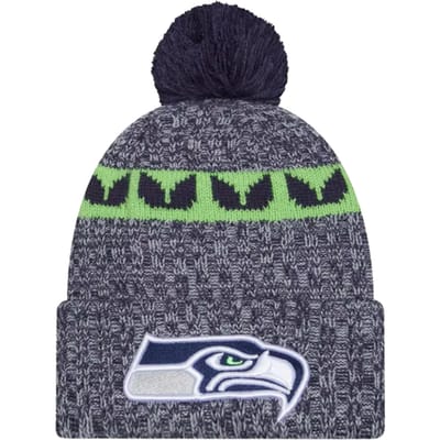 New Era Seattle Seahawks Sideline Knit Beanie Blauw