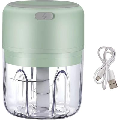 Elektrische Knoflookhakker 250ml Draadloze Bediening Multifunctionele Afneembare Mini Voedselhakker voor Green white
