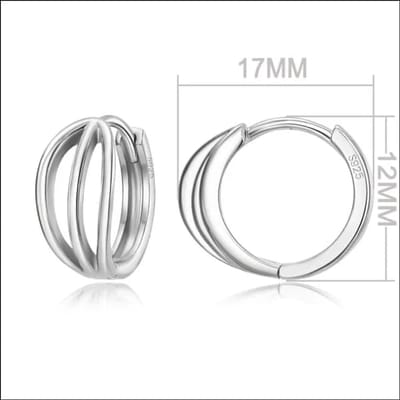 Aramat Jewels | Oorringen | Echt Zilveren Oorringen vrouw en man | 7-12x17mm | |6mm | Zilver | Kinderen, Volwassenen | Verkleurd niet