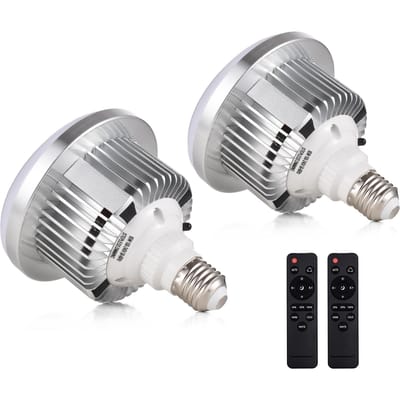 Lot de 2 ampoules LED 85 W 3200 K-5500 K pour photographie, économie d'énergie, luminosité réglable, E27 2 Pack blanc
