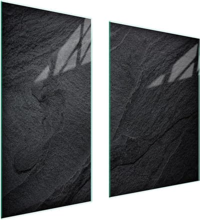 Afdekplaten Set - Werkblad Beschermers - Keuken Beschermen - Gehard Glas - 75 x 52 cm - Leisteen